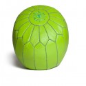 Marokkanisches Designsitzkissen aus Leder in hellblau_ Pouf Sitzhocker Ottoman orientalische Lederkissen Bodenkissen