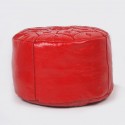 Marokkanisches arkade Designsitzkissen aus Leder in orange_ Pouf Sitzhocker Ottoman orientalische Lederkissen Bodenkissen